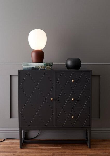 Buddy table lamp dark rust/opal glass G9 der Firma Belid Leuchten