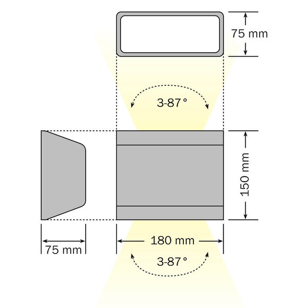 ljoma 15 LED up and down Strahler, für Fassade und Wand der Firma dot-spot