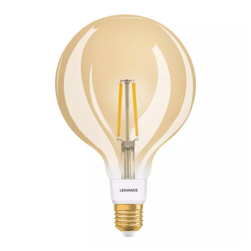 Serie MEGALED von Alle von UNI-Elektro Ledvance Smart+ Zigbee E27 Globe Classic Fadenlampe Gold 6W 680lm - 825 Extra Warmweiß | Dimmbar - Ersatz für 50W 242892